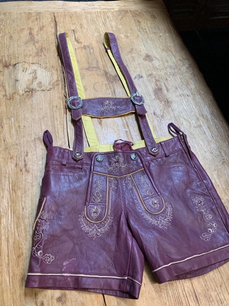 Dames Lederhosen maat 38, Kleding | Dames, Maat 38/40 (M), Paars, Djt@dejuistetoon.eu, Ophalen of Verzenden