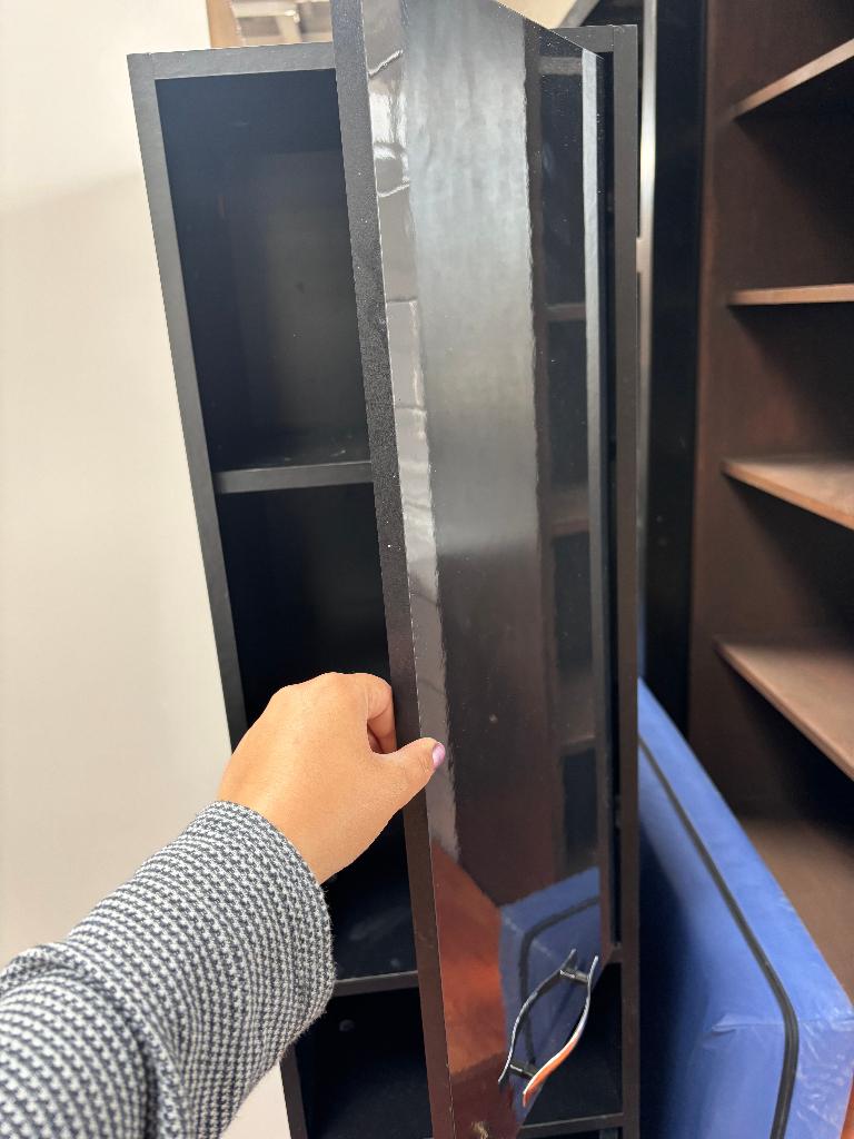 Kolomkast Hoogglans Zwart Smal Kastje, Ophalen, Gebruikt