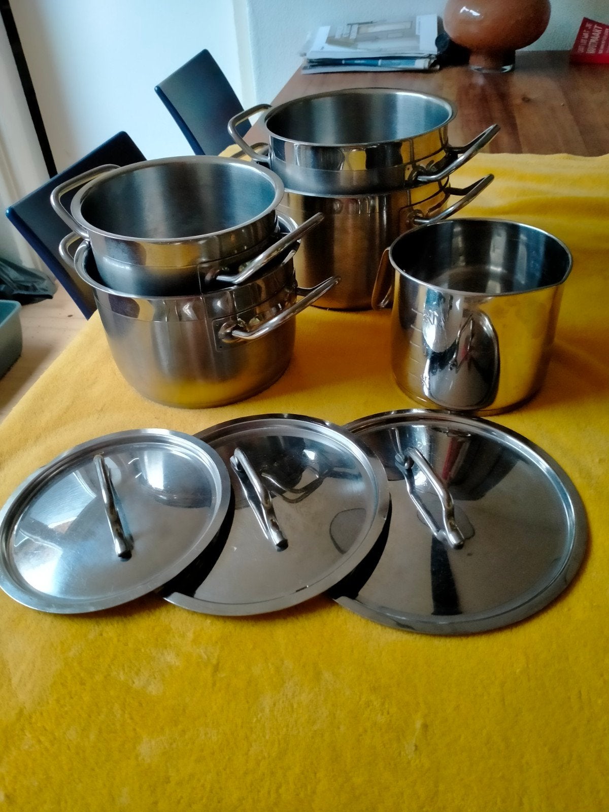 Pannenset., Huis en Inrichting, Ophalen, Gebruikt, Rvs, Pannenset