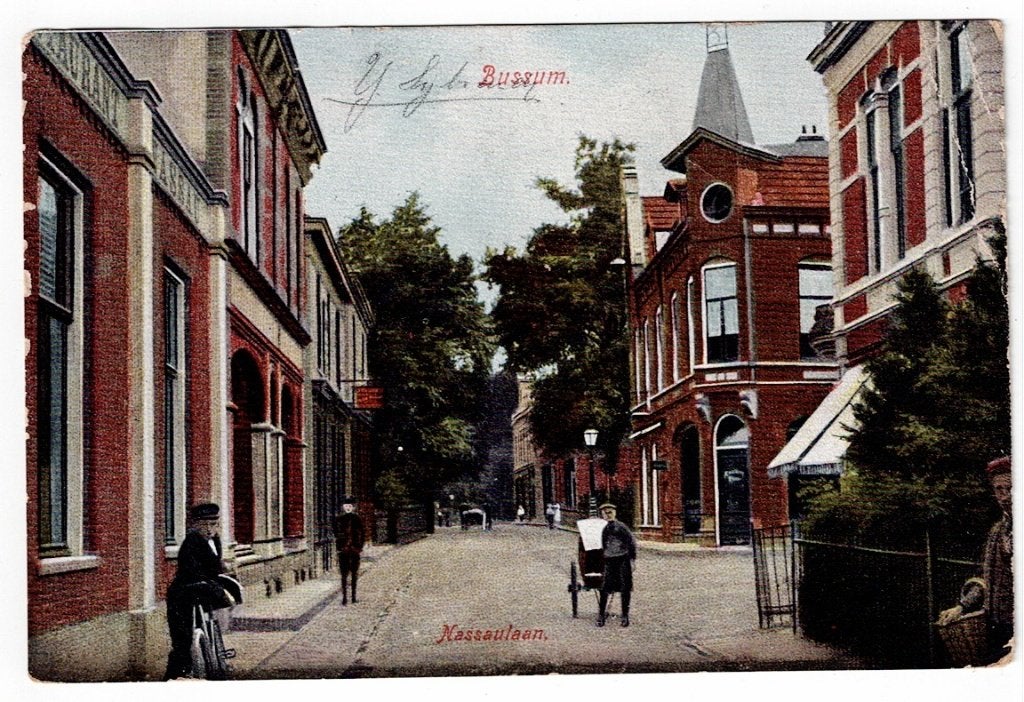 Bussum 1906. De Nassaulaan (handkar)., Ophalen of Verzenden, Voor 1920, Gelopen, Noord-Holland