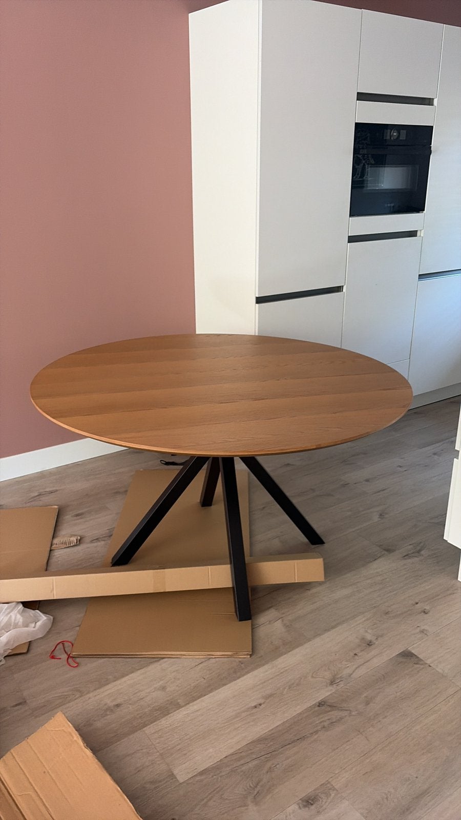Ronde Eettafel Pronto - Nieuw in elkaar 5 Augustus, Huis en Inrichting, Tafels | Eettafels, Ophalen, Nieuw, Rond, 100 tot 150 cm