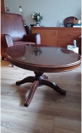 salontafel notenhout, Ophalen, Gebruikt, 50 tot 100 cm, Klassiek