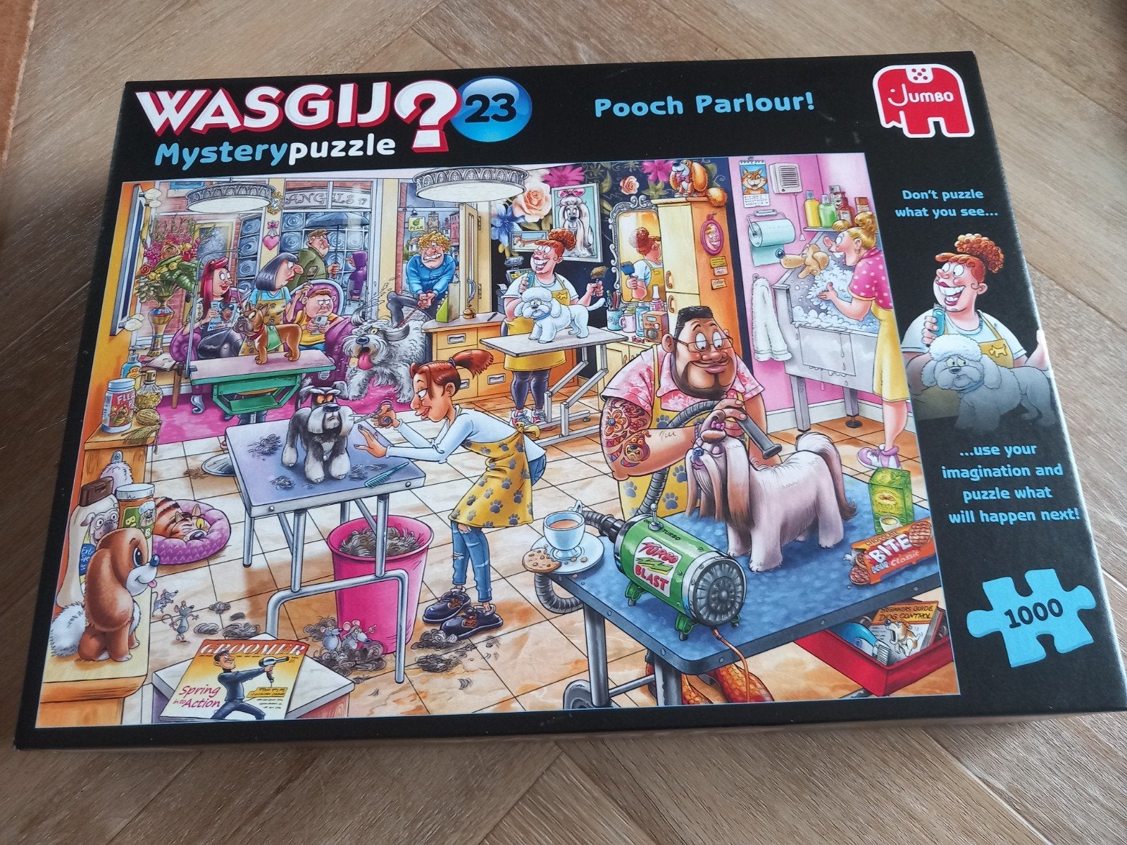 Wasgij Mystery 23 Trimsalon Kwispel!, Ophalen of Verzenden, 500 t/m 1500 stukjes, Zo goed als nieuw, Legpuzzel