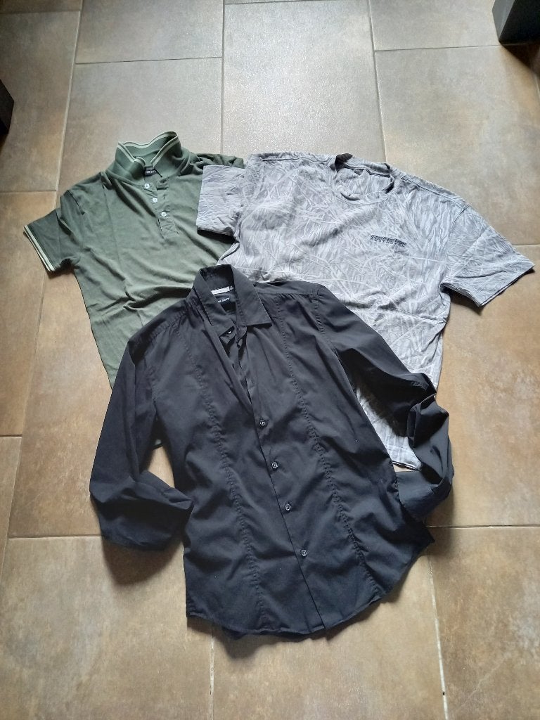 2 t-shirts en1 overhemd mt M, Ophalen of Verzenden, Zo goed als nieuw, Maat 48/50 (M), Overige kleuren