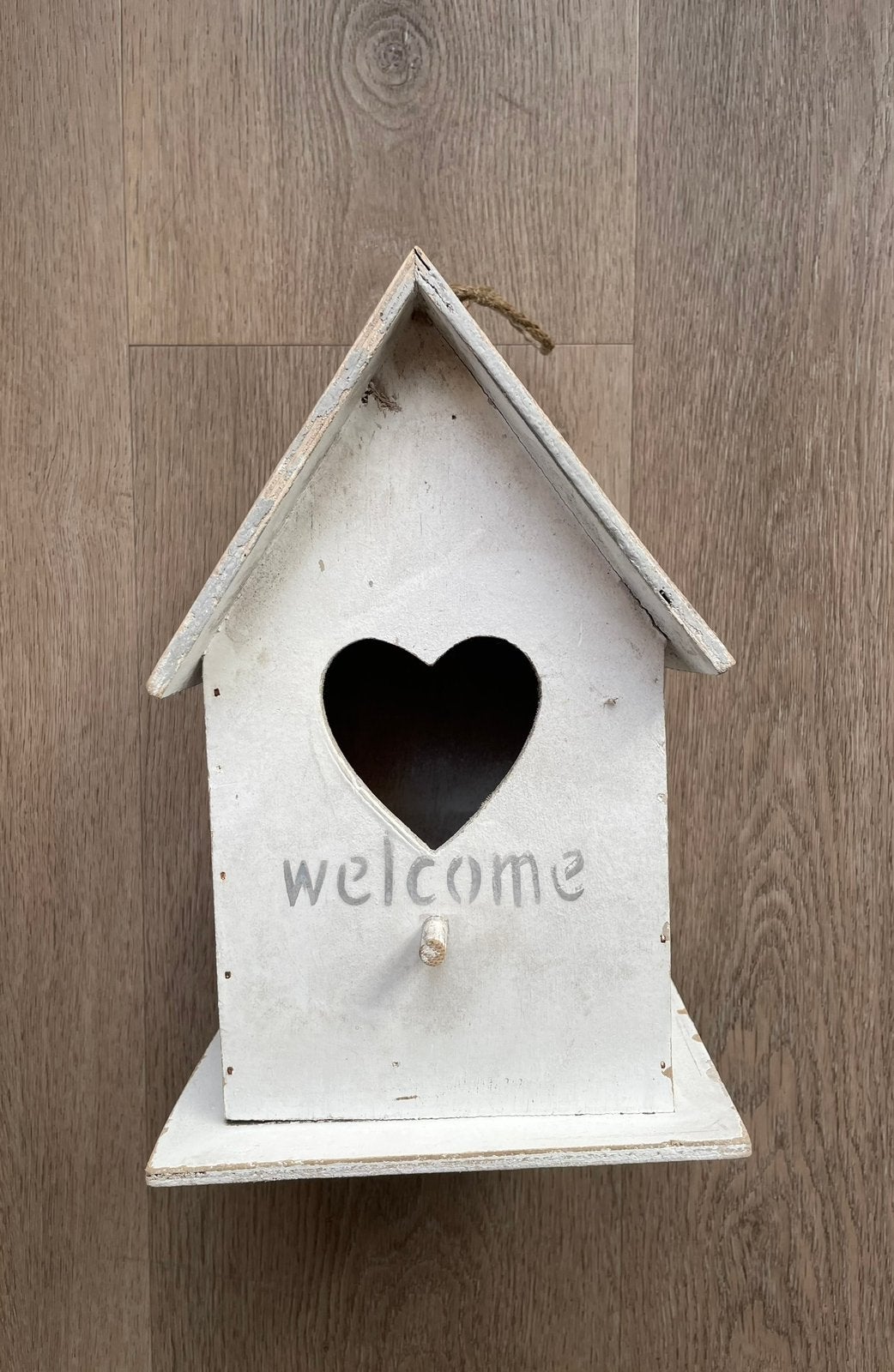 Vogelhuisje brocante vogel huisje landelijk decoratief, Ophalen of Verzenden, Gebruikt