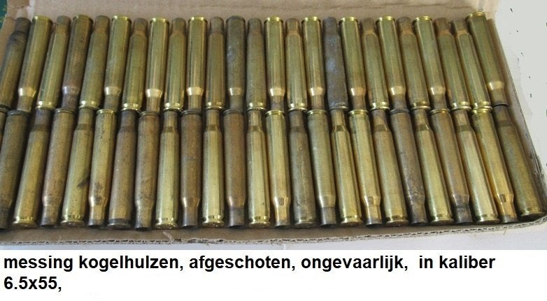 kogelhulzen, messing, Zweeds, kaliber 6,5x55, Verzamelen, Militaria | Algemeen, Ophalen of Verzenden, Overige soorten, Overige gebieden