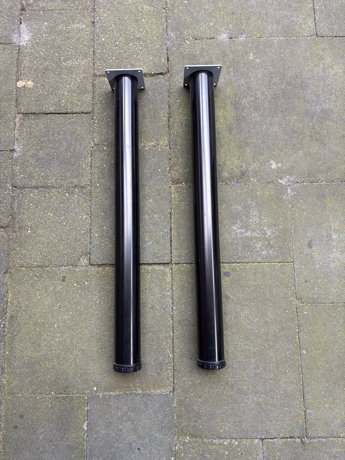 Zwarte metalen tafelpoot (2 stuks), Huis en Inrichting, Tafelpoot, Minder dan 50 cm, Gebruikt, 50 tot 100 cm