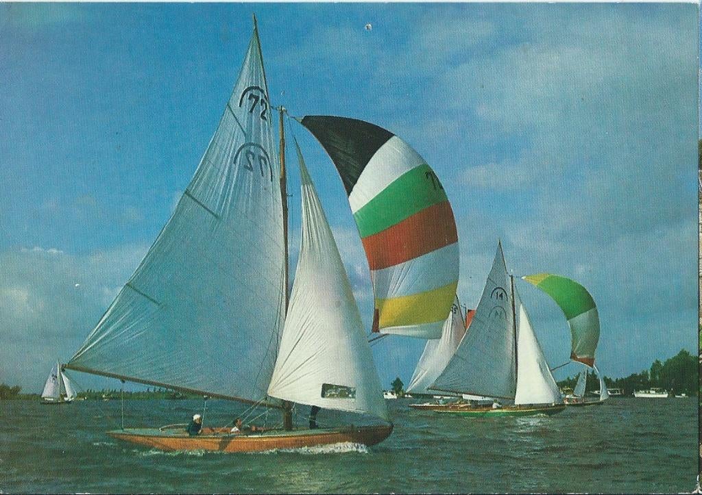 Ansichtkaart Zeilen in Friesland, Ophalen of Verzenden, 1960 tot 1980, Gelopen, Friesland