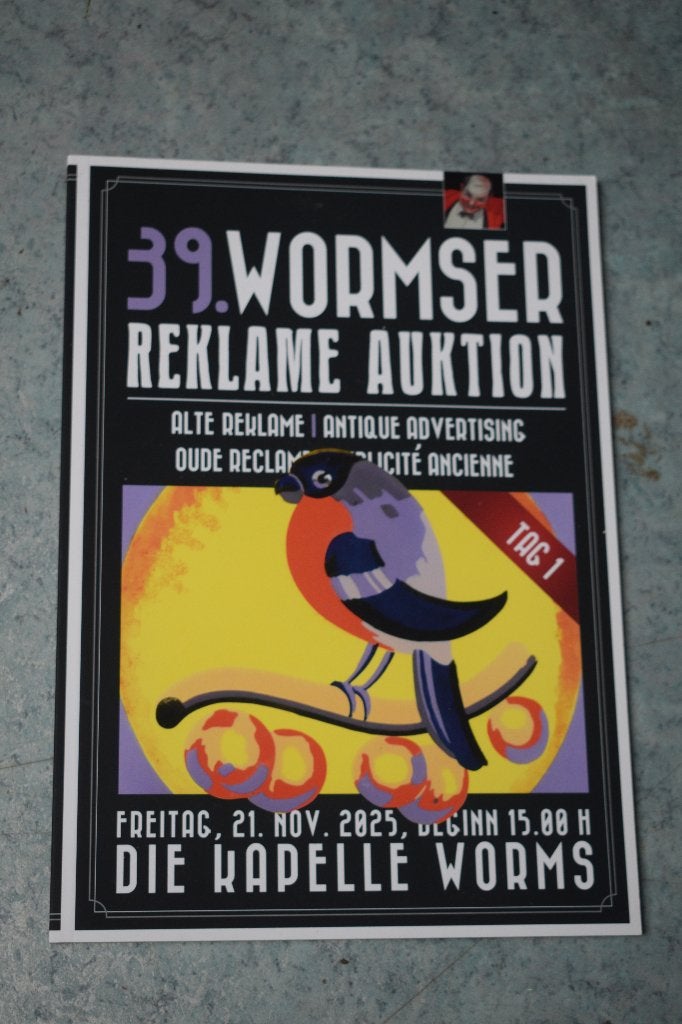 boek 1 emaillebord Wormser olie blik, Verzamelen, Ophalen of Verzenden, Zo goed als nieuw, Reclamebord