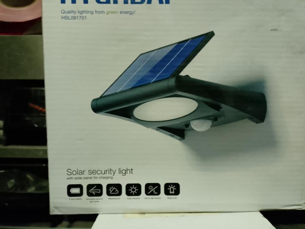 Hyundai Solar Veiligheidslamp met Bewegingssensor, Tuin en Terras, Buitenverlichting, Zonne-energie, Kunststof, Minder dan 50 watt