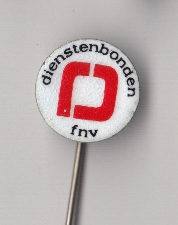 FNV Dienstenbonden Vakbond speldje, Verzamelen, Speldjes, Pins en Buttons, Gebruikt, Niet vindbaar, Niet vindbaar, Speldje of Pin
