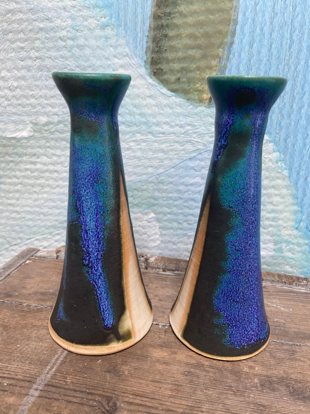 2 vintage Scandinavische ‘60-‘70 keramieken vaasjes, Antiek en Kunst, Ophalen of Verzenden