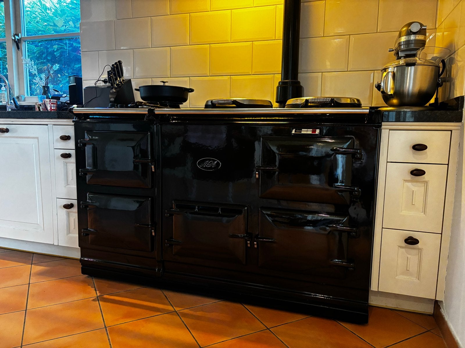 Prachtig zwart AGA fornuis - ophalen, Ophalen, Gebruikt, Warmhoudplaat, 60 cm of meer
