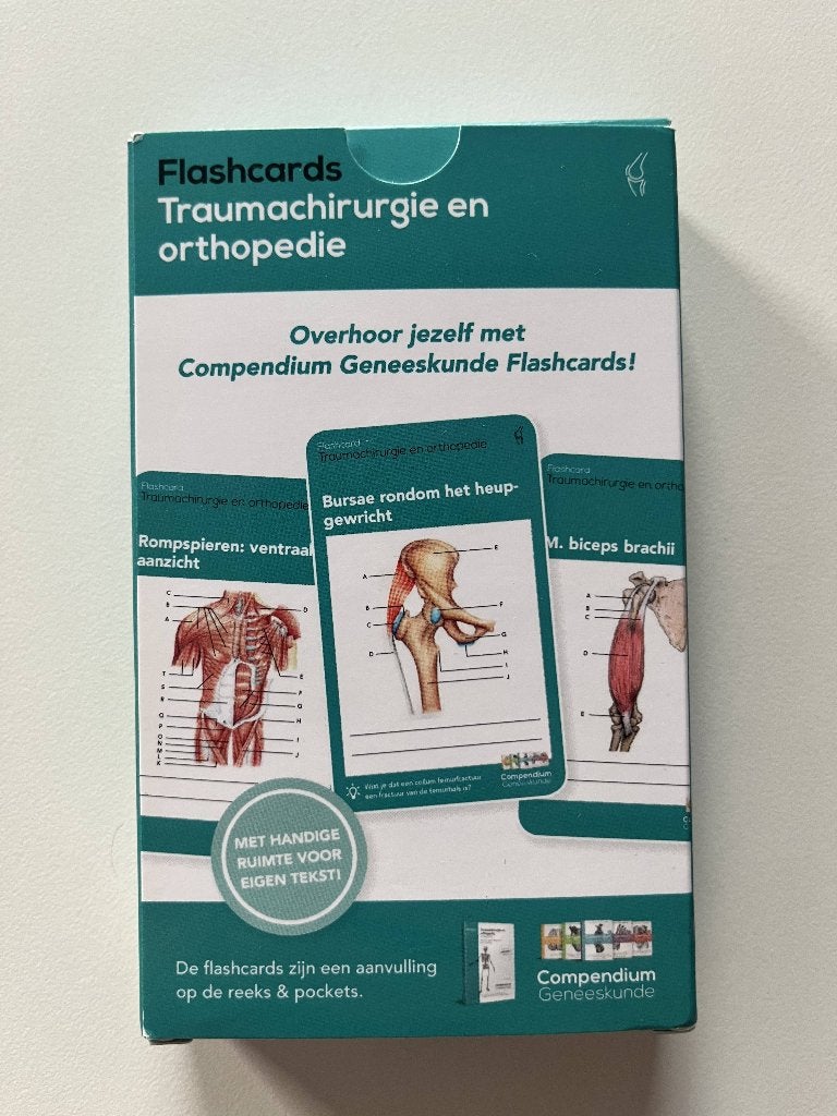 Flashcards Traumachirurgie en Orthopedie Compendium, Boeken, Studieboeken en Cursussen, Compendium Geneeskunde, Ophalen of Verzenden