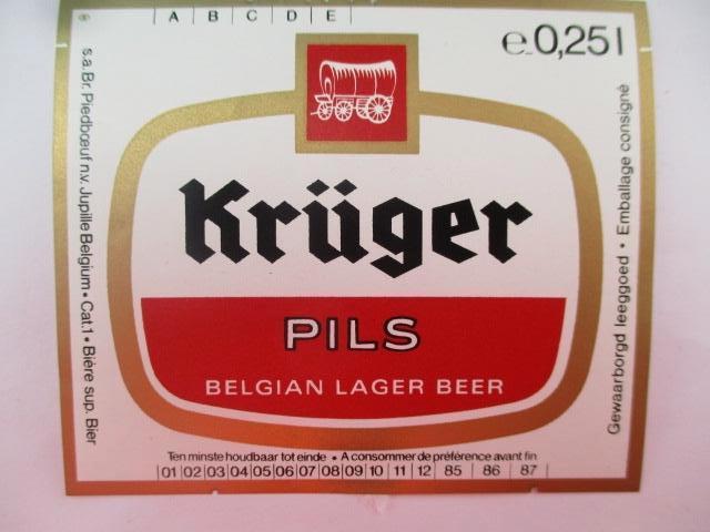 bieretiket Belgie 16-3 (E2) piedboeuf, Verzamelen, Biermerken, Ophalen of Verzenden, Gebruikt, Overige typen, Overige merken