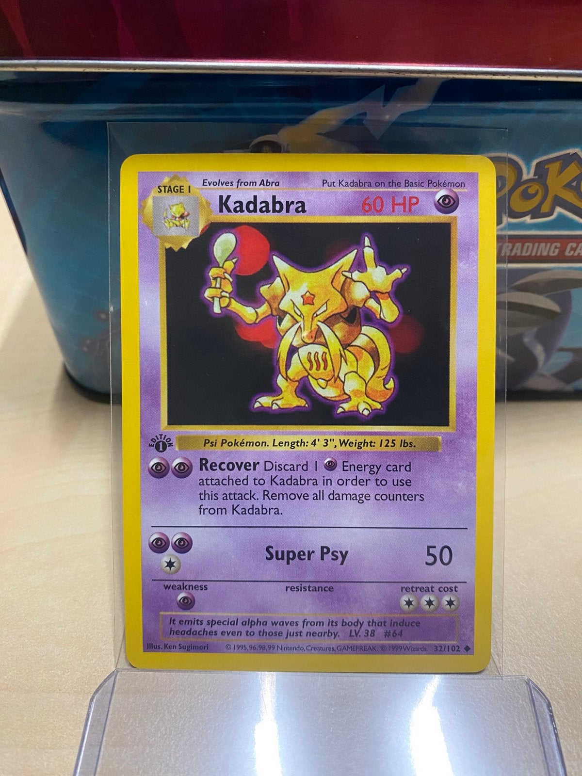 Kadabra shadowless 1st edition Base set 1999 NM, Ophalen of Verzenden, Nieuw