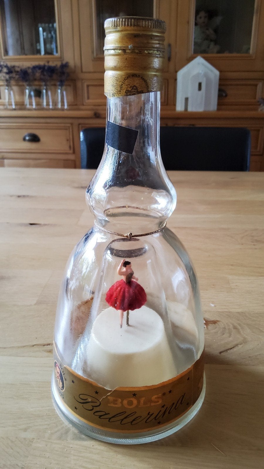 Vintage Bols drankfles Dansende Ballerina Muziekdoos fles, Ophalen of Verzenden