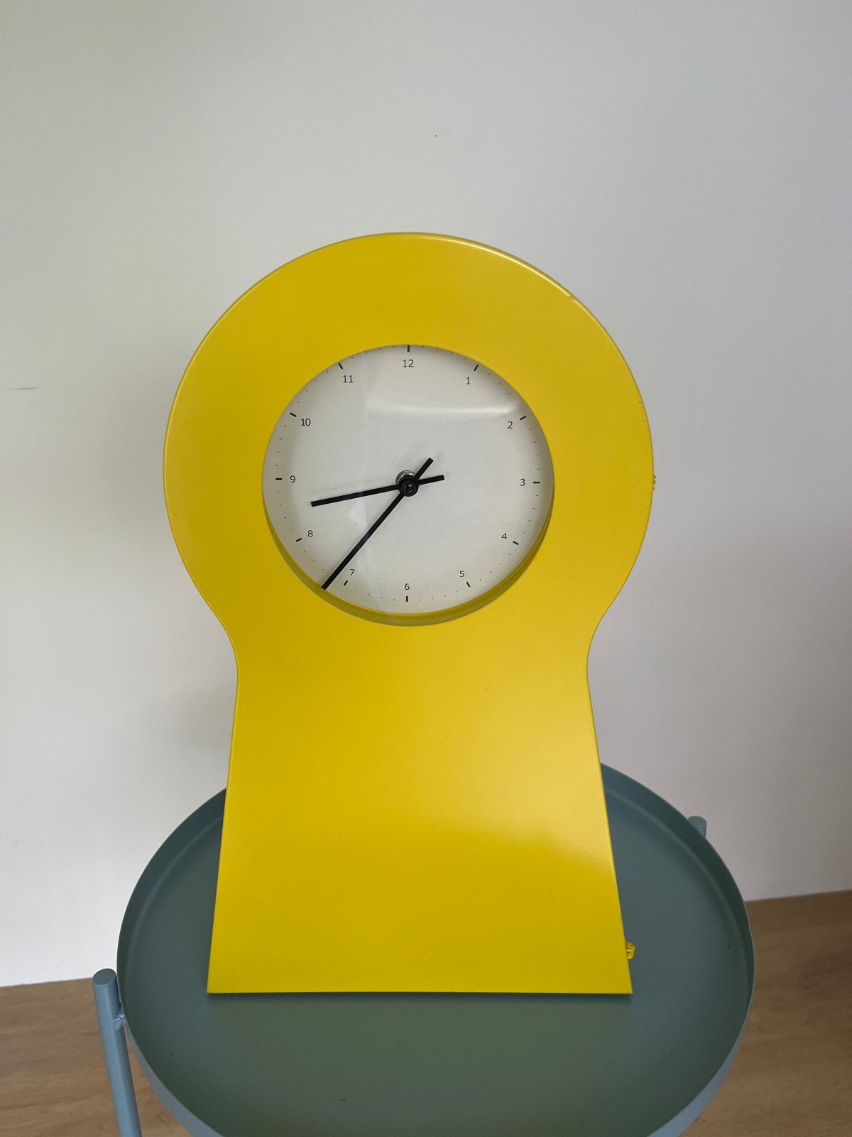 Gele vintage ikea tafelklok met opbergruimte, Ophalen