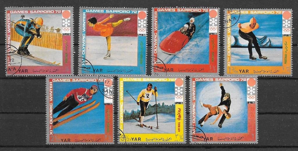 Jemen - YAR 1971  Olympische Winterspelen, Verzenden, Gestempeld, Midden-Oosten