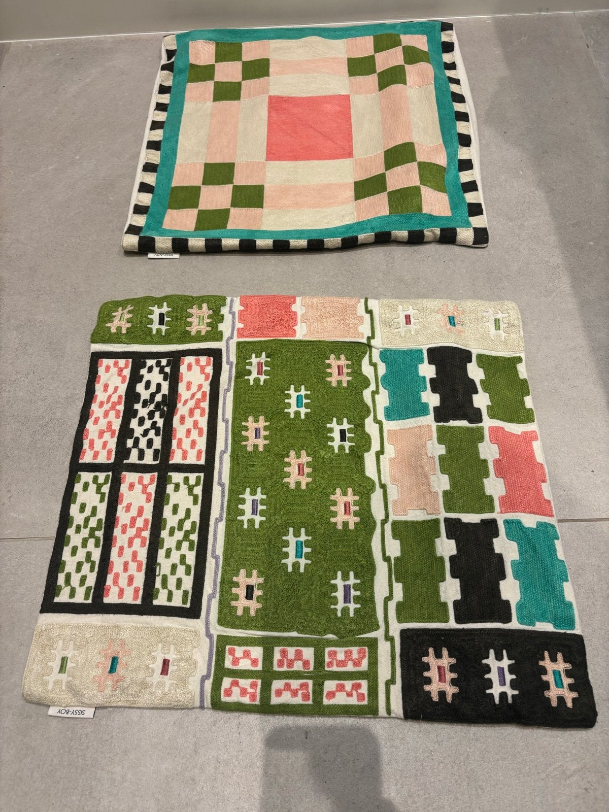 Sissy-Boy Kussenset - Groen, Roze, Beige, Meerkleurig, Ophalen of Verzenden, Zo goed als nieuw, Modern
