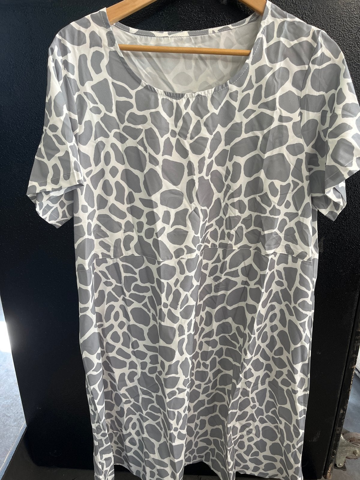 Jurk met giraffe print en zakken - Maat XL, Ophalen of Verzenden, Gedragen, Maat 46/48 (XL) of groter, Grijs