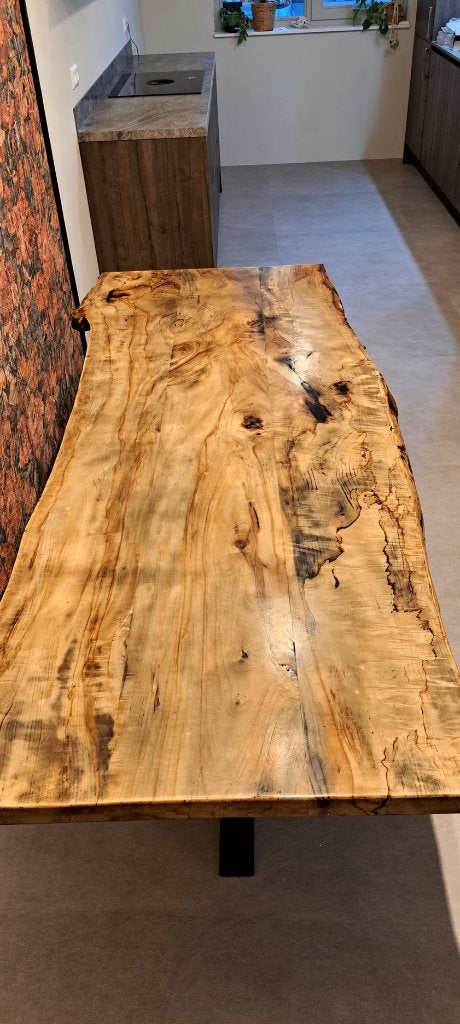 Boomstamtafel | Kastjanje | Zwarte Tint, Ophalen, 200 cm of meer, 50 tot 100 cm, Zo goed als nieuw