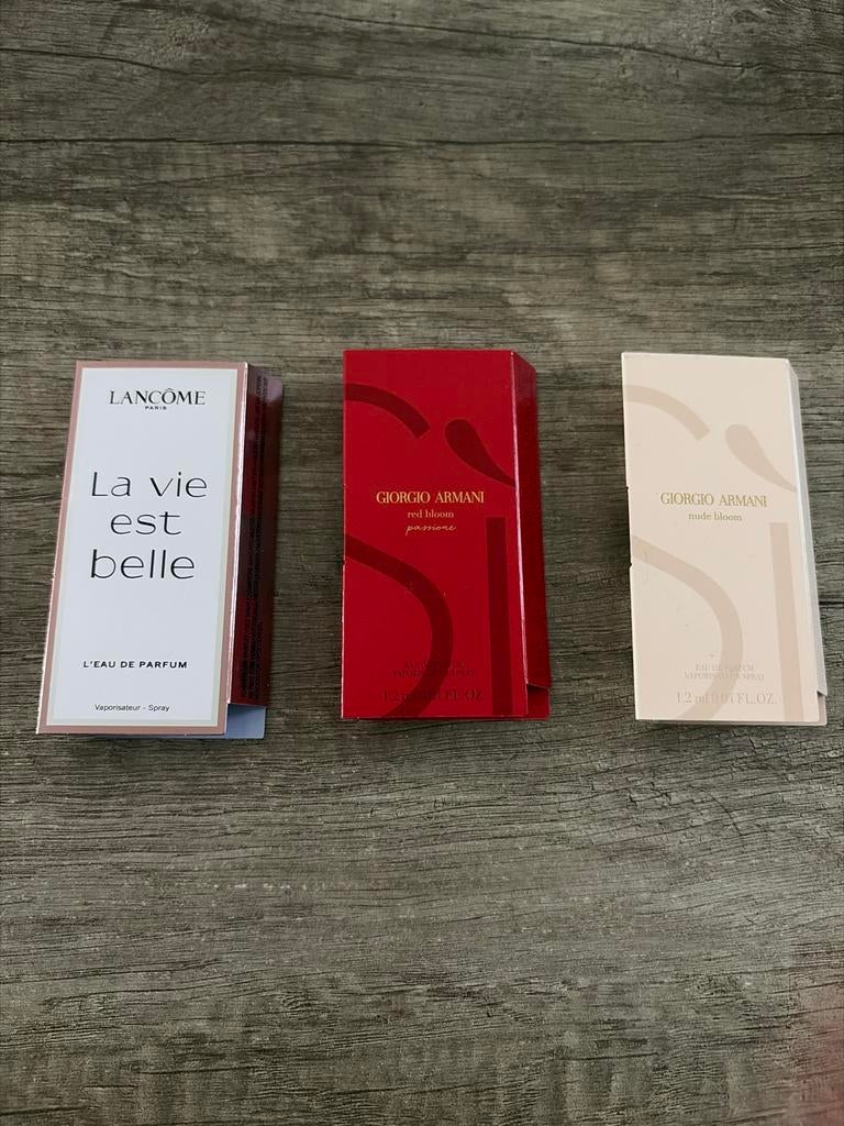 Parfum en crème samples (Lancôme, Armani, Dior, Versace), Ophalen, Nieuw