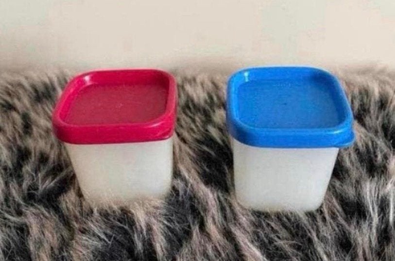 Tupperware vierkante mini potjes 80 ml, Verzenden, Zo goed als nieuw, Bak of Kom