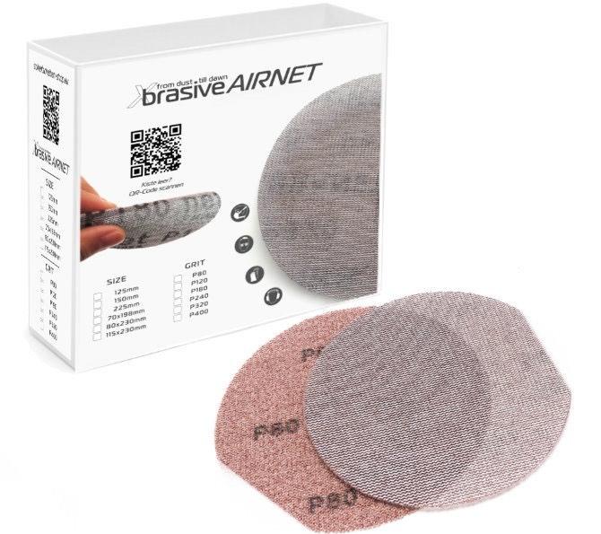 Net schuurpapier 125mm set P80–P320 50 stuks stofvrij, Verzenden