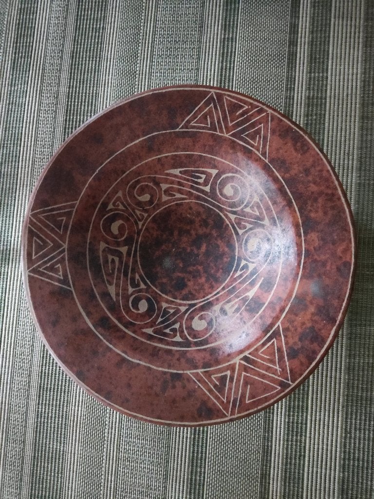 Grote schaal, gedecoreerd aardewerk, Ophalen of Verzenden