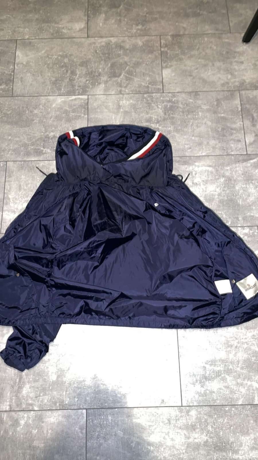 Moncler Windjack - Donkerblauw met Tricolore details, Ophalen, Moncler, Blauw, Overige maten