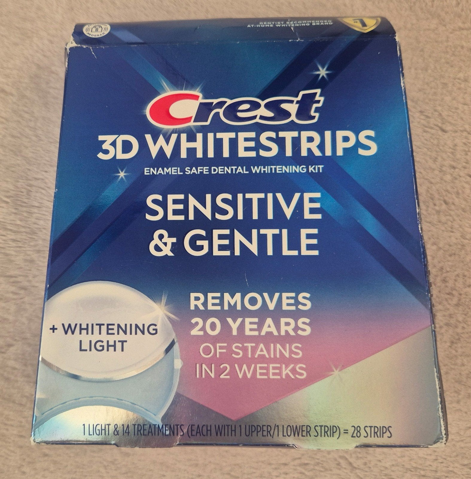 Crest 3D Whitestrips Sensitive&Gentle + Lamp, Ophalen of Verzenden, Nieuw, Overige typen