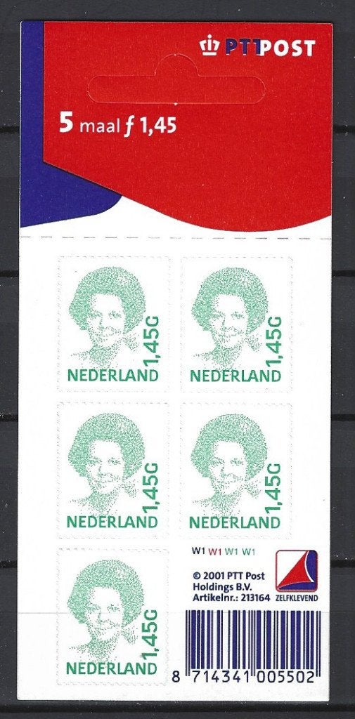 NVPH Nederland V 1495 B PF Beatrix 1991 : Hangmapje 10% CW, Postzegels en Munten, Postzegels | Nederland, Ophalen of Verzenden