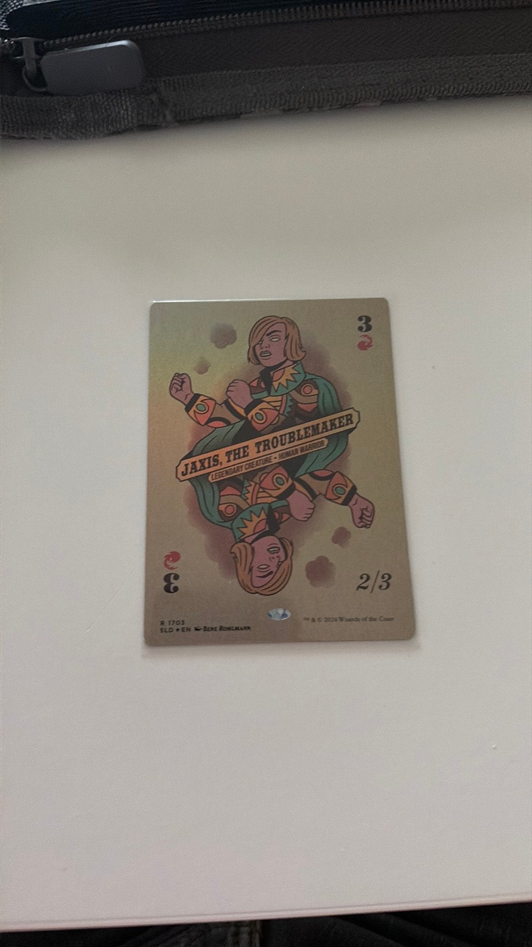 Jaxis, the troublemaker secret lair foil, Ophalen of Verzenden, Zo goed als nieuw, Foil