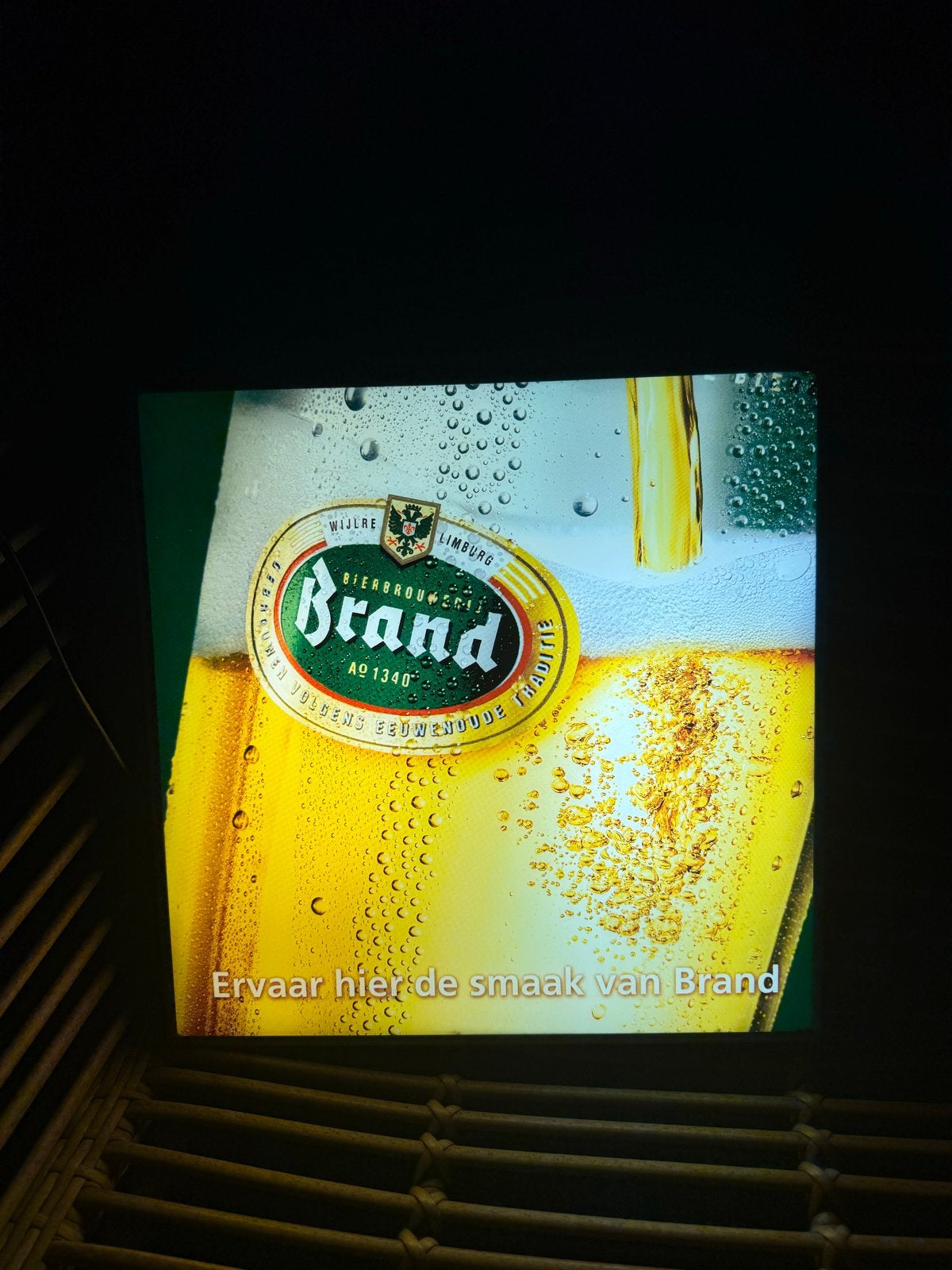 Brand Bier Verlichting Reclamebord Lichtbak, Verzamelen, Ophalen of Verzenden, Gebruikt, Lichtbak of (neon) lamp