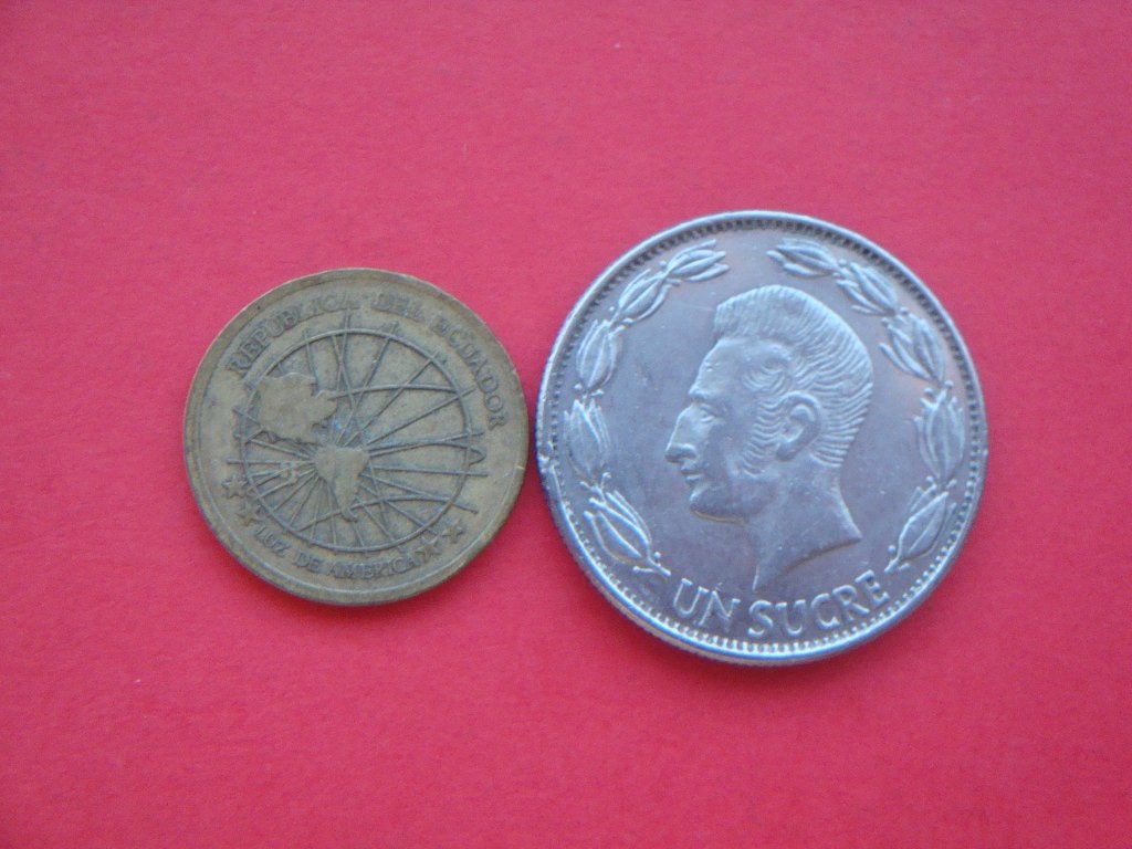 Kavel Ecuador setje munten 1 Centavos en 1 Sucre 1980 / 2000, Verzenden, Zuid-Amerika, Setje