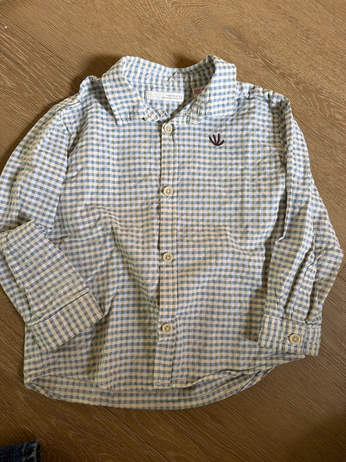 Zara geruit overhemd voor jongens, maat 104 (4 jaar), Ophalen, Gebruikt, Jongen, Overhemd of Blouse