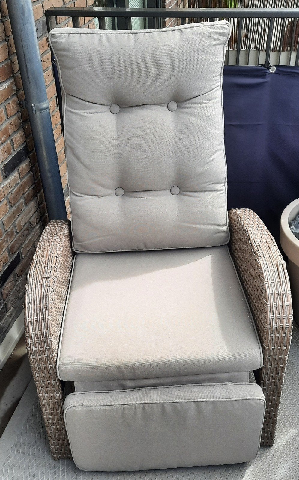 lounge stoelen verstelbare rug en voetsteun, Ophalen, Wicker, Verstelbaar
