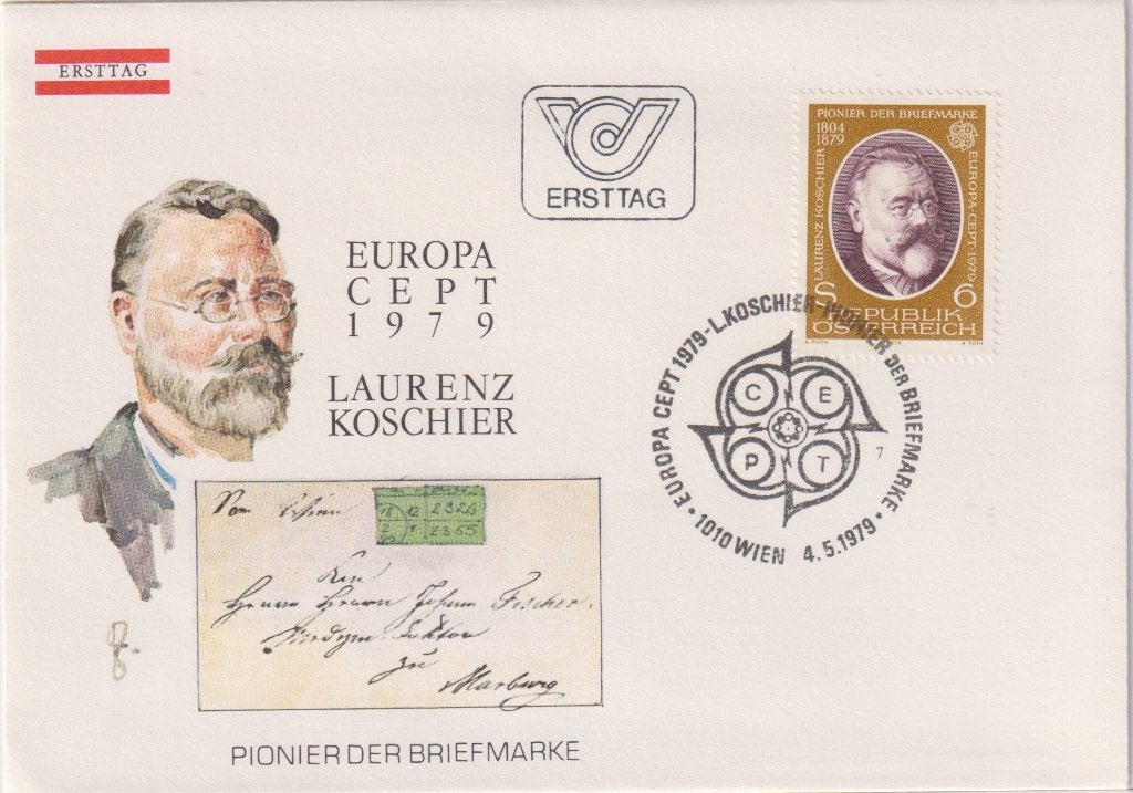 Oostenrijk 1979 EUROPA Herdenken Laurentz Koschier POST S187, Postzegels en Munten, Postzegels | Eerstedagenveloppen, Verzenden