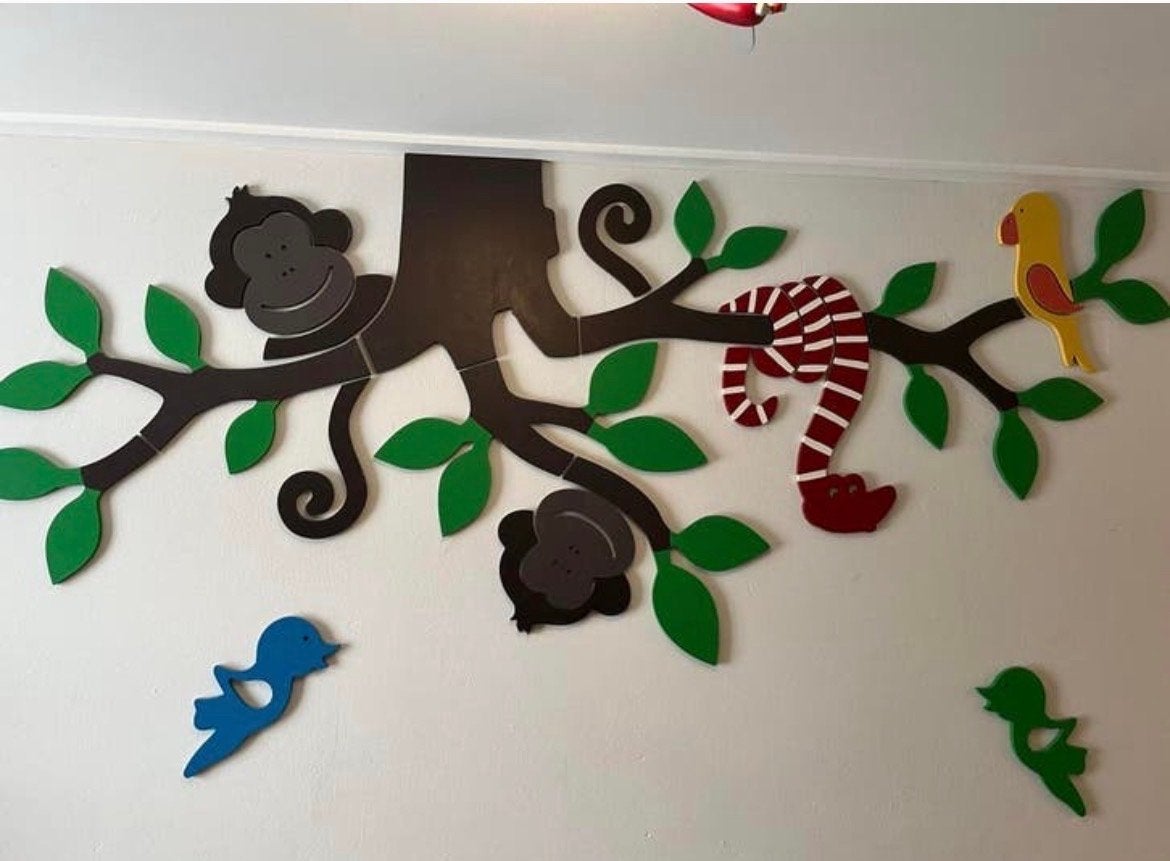Jungledieren Muurdecoratie MDF, Ophalen, Gebruikt, Wanddecoratie