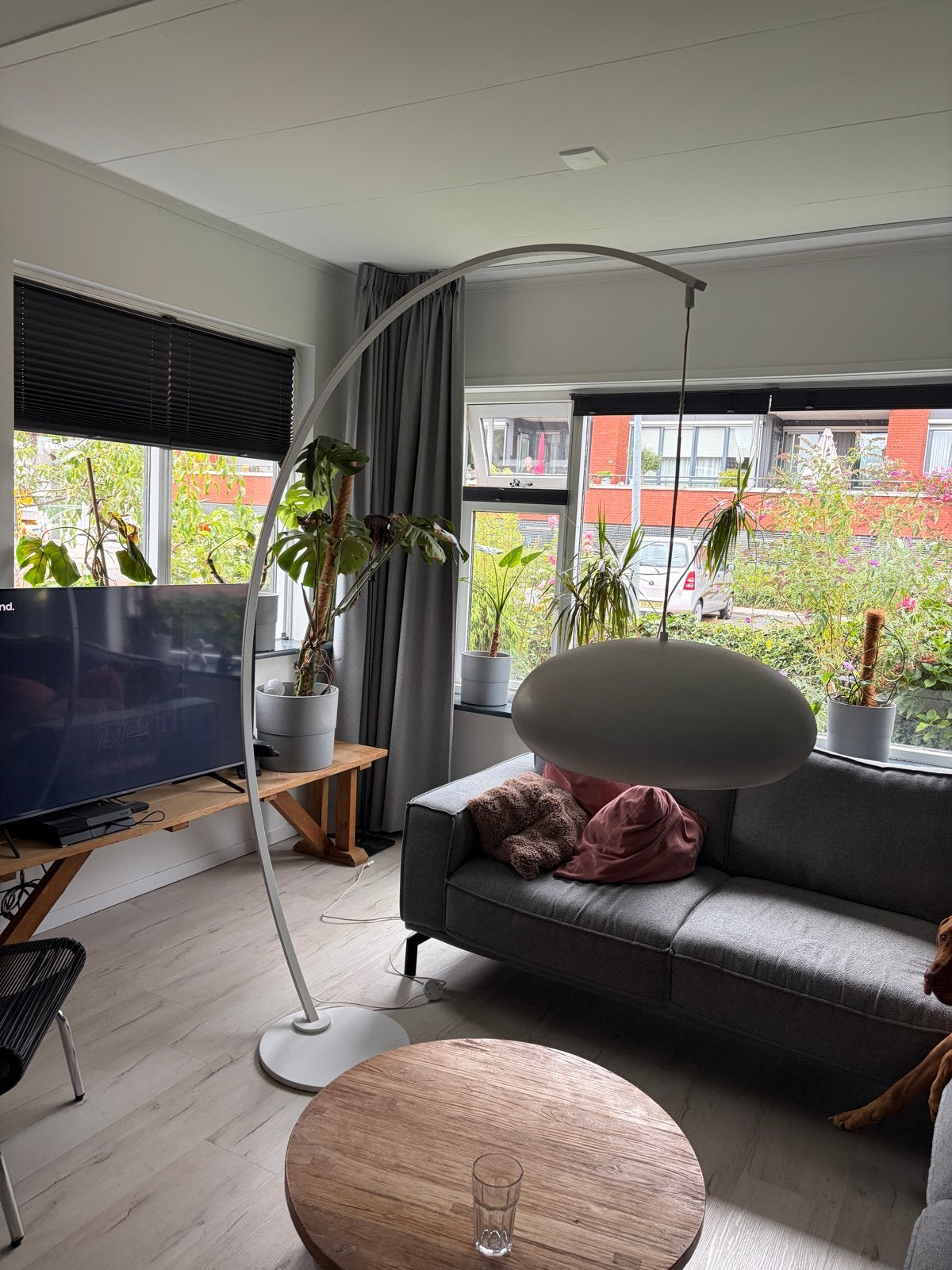 Moderne booglamp - Verstelbaar en stijlvol, Ophalen, Gebruikt, Metaal, 200 cm of meer