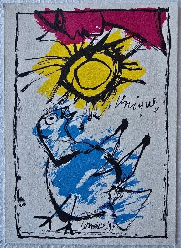 Corneille - Unique - Zeefdruk - 1997, Gesigneerd in de plaat, Ophalen of Verzenden, Zeefdruk