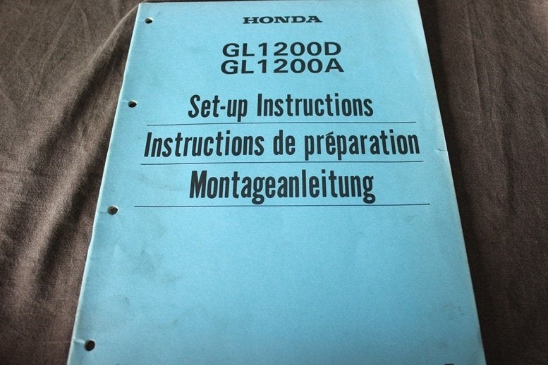 Honda GL1200 D A Goldwing motorcycle set up manual, Motoren, Ophalen of Verzenden, Honda