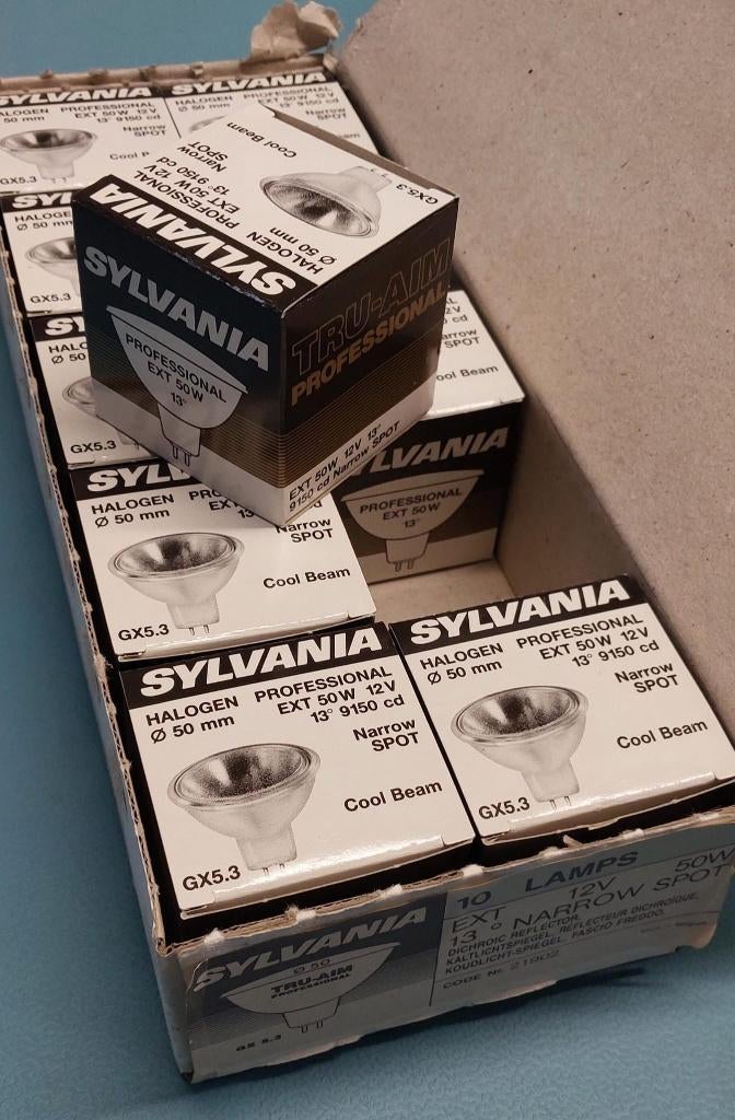 SYLVANIA 12V 50W Narrow Spots, Halogeen, Metaal of Aluminium, Nieuw, Ophalen of Verzenden