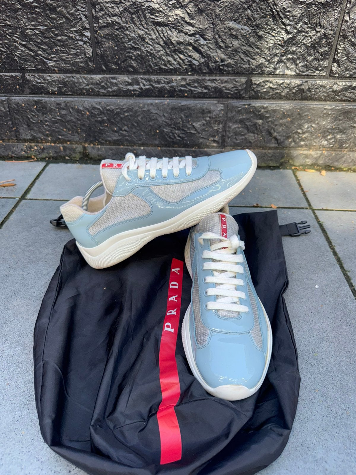 Lichtblauwe prada cups maat 42, Blauw, Ophalen of Verzenden, Sneakers of Gympen, Zo goed als nieuw