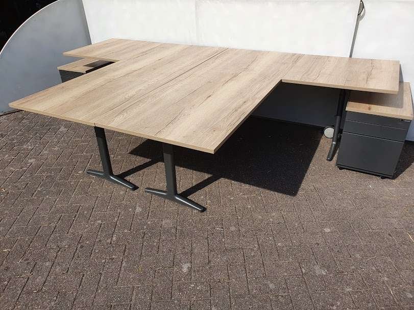 40x Ahrend Mehes hoekbureau (div maten) met nieuwe bladen, Demontabel, Ophalen of Verzenden, Zo goed als nieuw, Ahrend