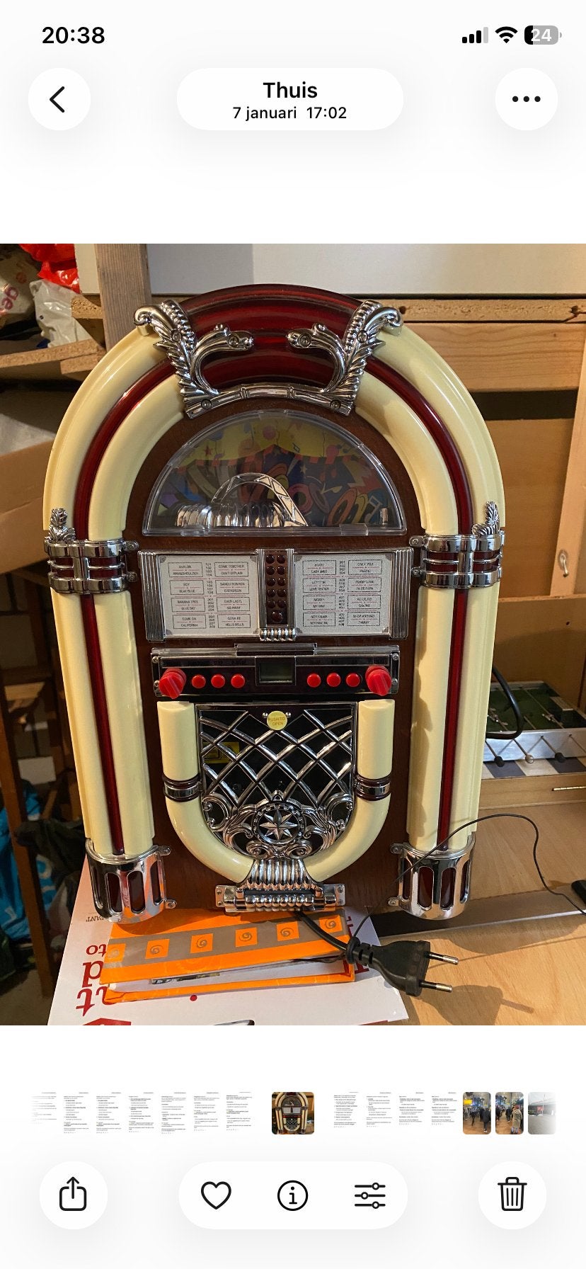 Vintage Kleine Jukebox CD met Verlichting, Ophalen, Gebruikt, 1970 tot heden, Overige merken