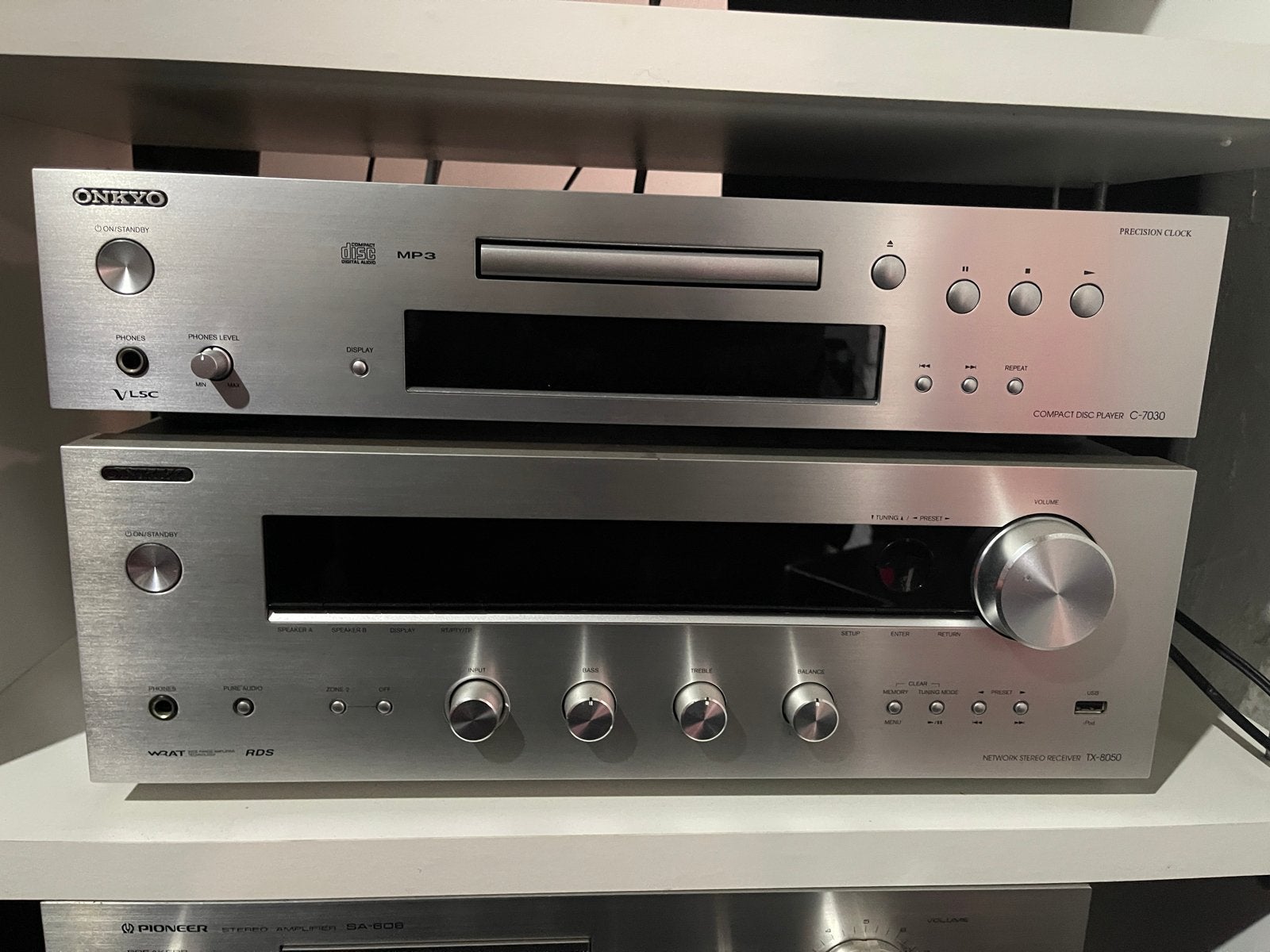 Onkyo TX-8050 Receiver, C-7030 CD-speler & Pioneer SA-608, Audio, Tv en Foto, Gebruikt, Pioneer, Cd-speler, Losse componenten