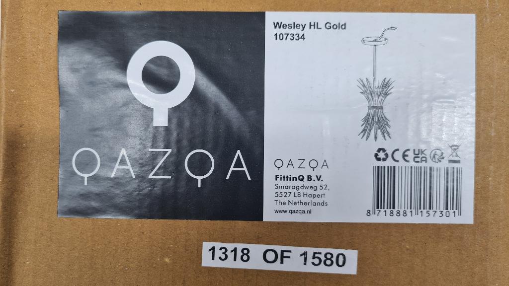 QazQa palmblad hanglamp (2 stuks), Huis en Inrichting, Lampen | Hanglampen, Ophalen, Nieuw, Metaal, Minder dan 50 cm