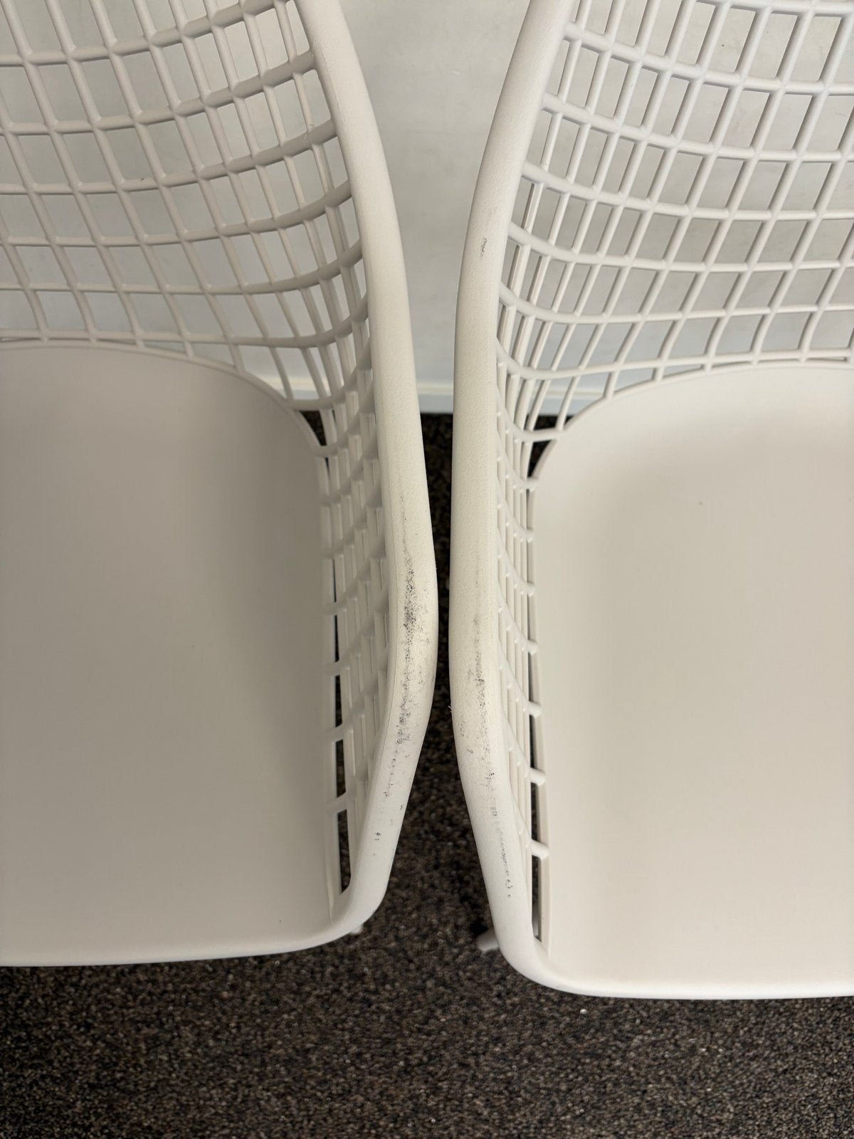 5 stoelen voor buiten en binnen, Ophalen, Kunststof, Gebruikt, Wit